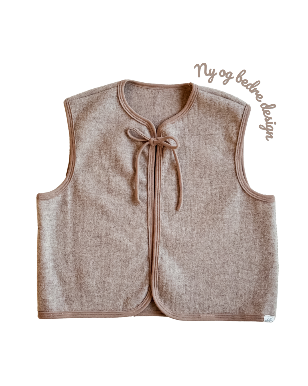 Vest i merinoull - beige - voksen