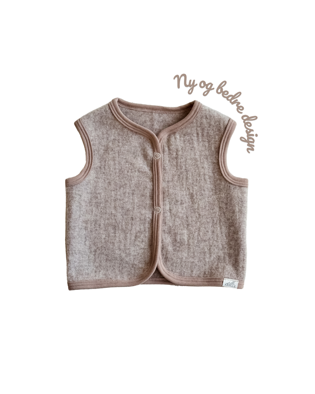 Vest i merinoull - beige