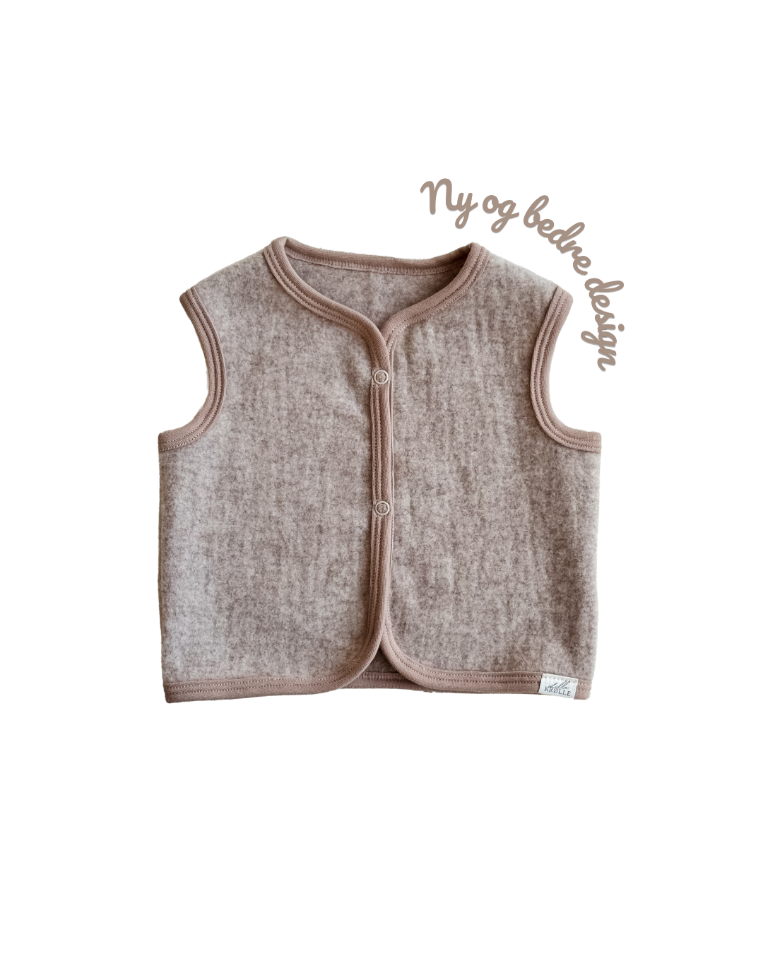 Vest i merinoull - beige