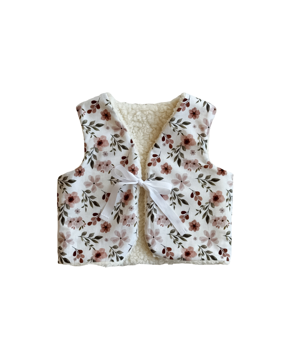 Vest i bomull teddy - vårblomster