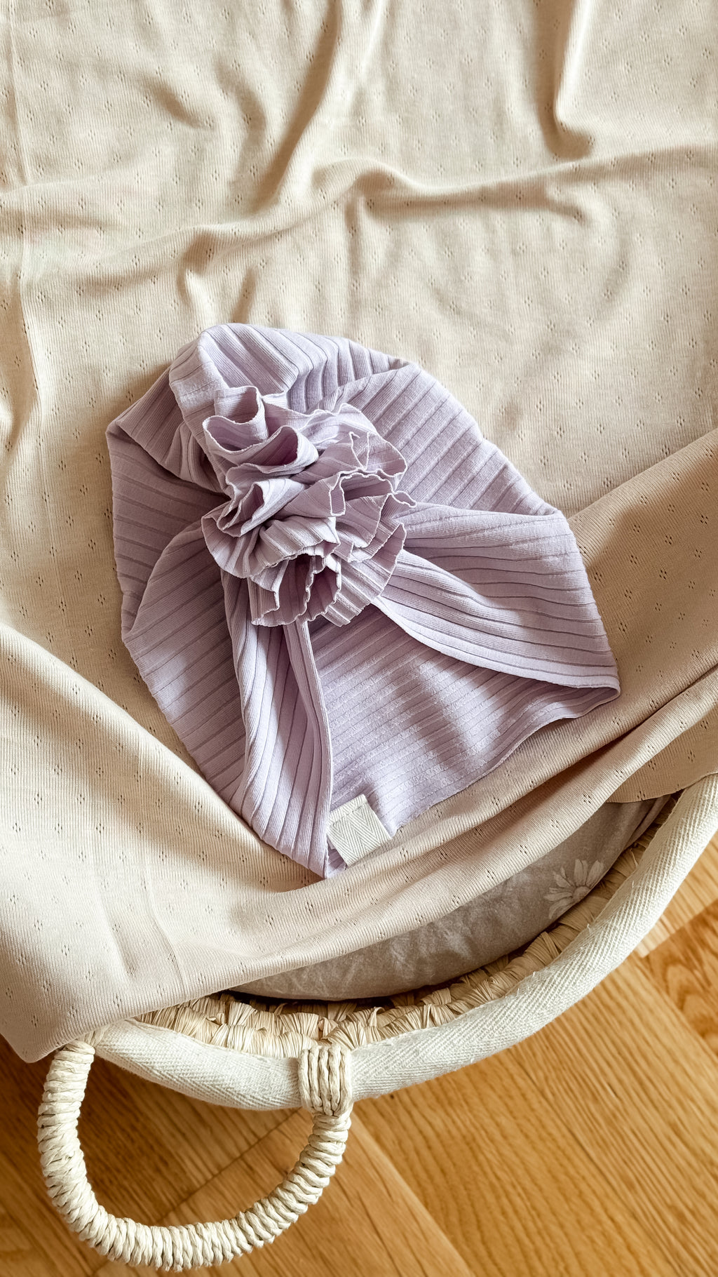 Boho Turbanlue i bomull - Lavendel str. 3-5 år