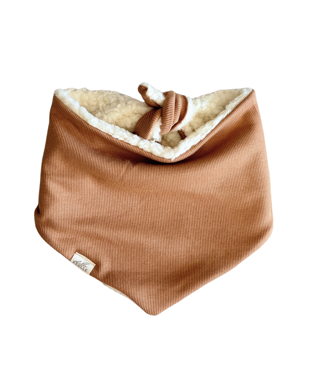 Kanel dobbeltsidig hals i lyocell og teddy - one size