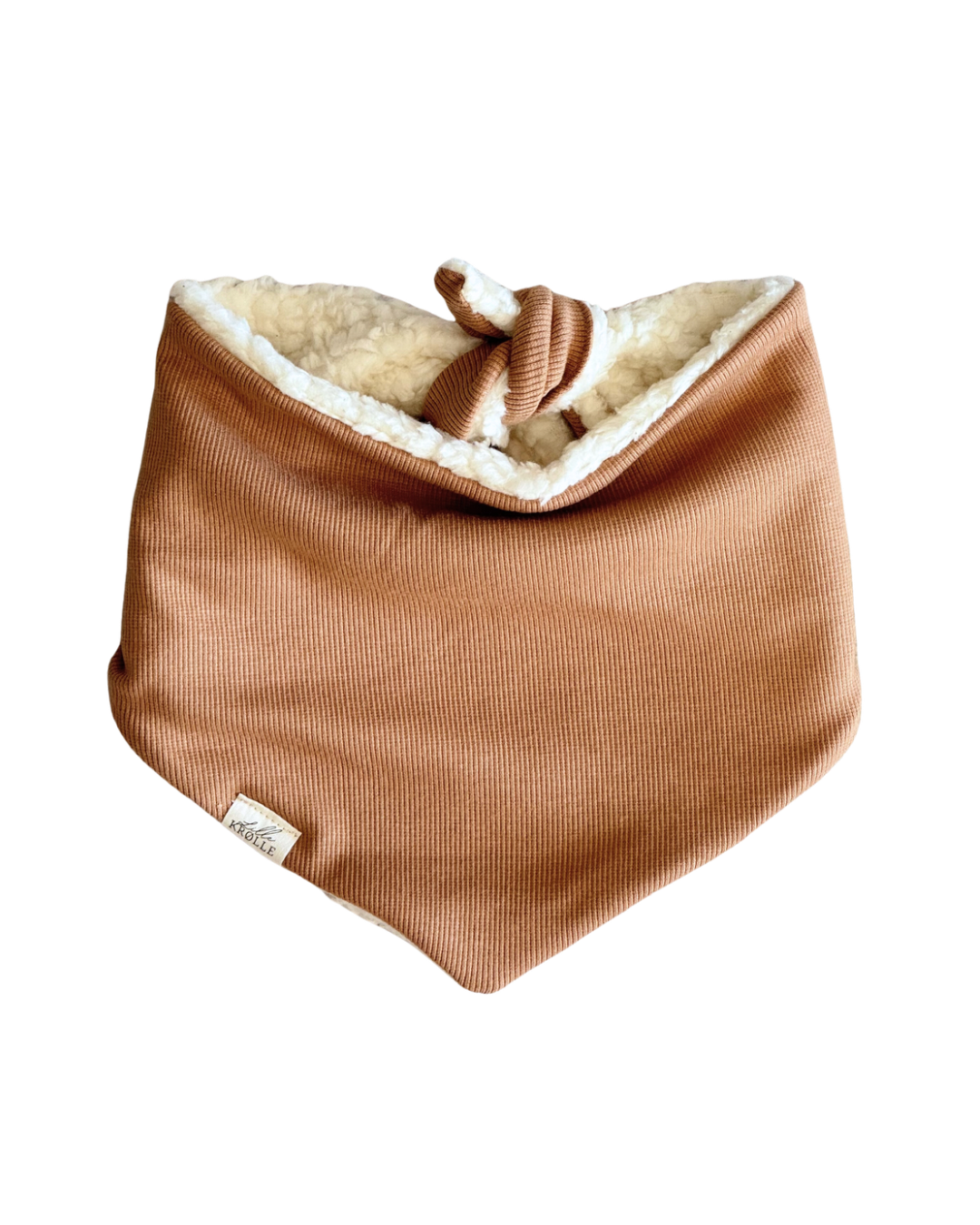 Kanel dobbeltsidig hals i lyocell og teddy - one size