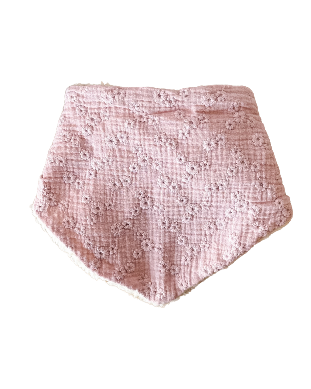 Rosa dobbeltsidig hals i musselin og teddy - one size