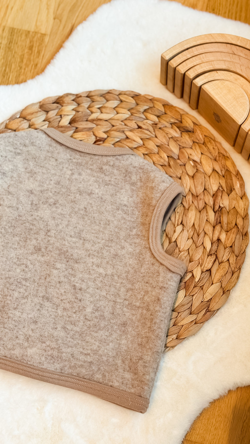 Vest i merinoull - beige